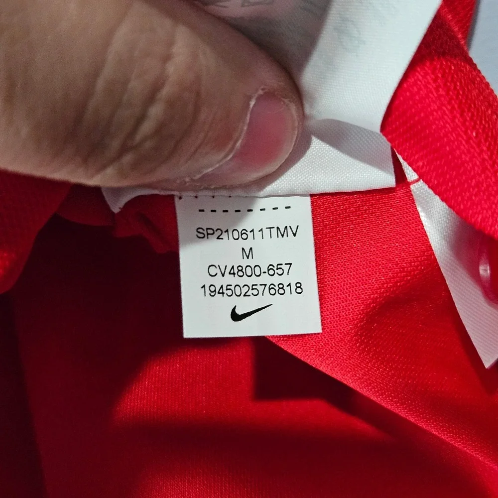 Nike Atlanta Dream WNBA Mens Red Dri-FIT Performance Polo Shirt CV4800-657 M